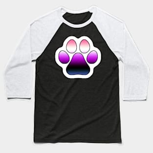 Genderfluid Pride Paw Baseball T-Shirt